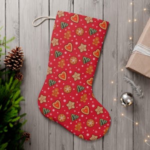 Cute Gingerbread Christmas Stocking Gingerbread Man Holiday Stocking Festive Winter Decor Christmas Gingerbread Stocking Christmas Present