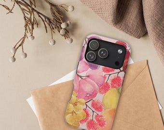 Aesthetic Fruit Print Magnetic Impact-Resistant Case for iPhone 17, 16, 15, 14, Pro Max, Air, Plus, Cute Phone Case, Trendy Phone Case