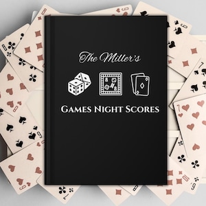 Personalized Family Game Night Score Book Custom Name Game Night Gifts Card & Board Game Score Keeper Board Game Lover Game Night Gift