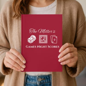 Personalized Family Game Night Score Book Custom Name Game Night Gifts Card & Board Game Score Keeper Board Game Lover Game Night Gift