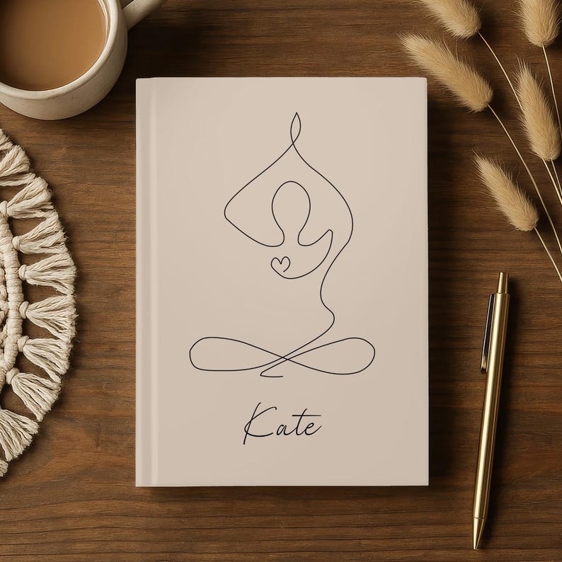 Personalized Yoga Journal Self Care Gift Yoga Instructor Gift Mindfulness Planner Custom Gift For Yoga Lover Yoga Planner Wellness Notebook image 4