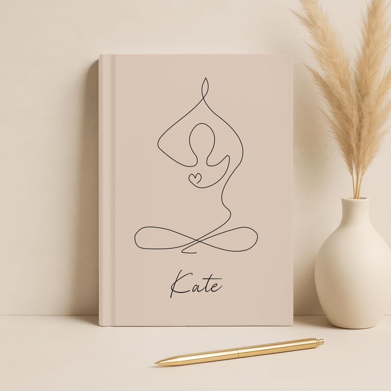 Personalized Yoga Journal Self Care Gift Yoga Instructor Gift Mindfulness Planner Custom Gift For Yoga Lover Yoga Planner Wellness Notebook image 2