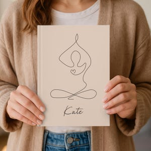 Personalized Yoga Journal Self Care Gift Yoga Instructor Gift Mindfulness Planner Custom Gift For Yoga Lover Yoga Planner Wellness Notebook image 1