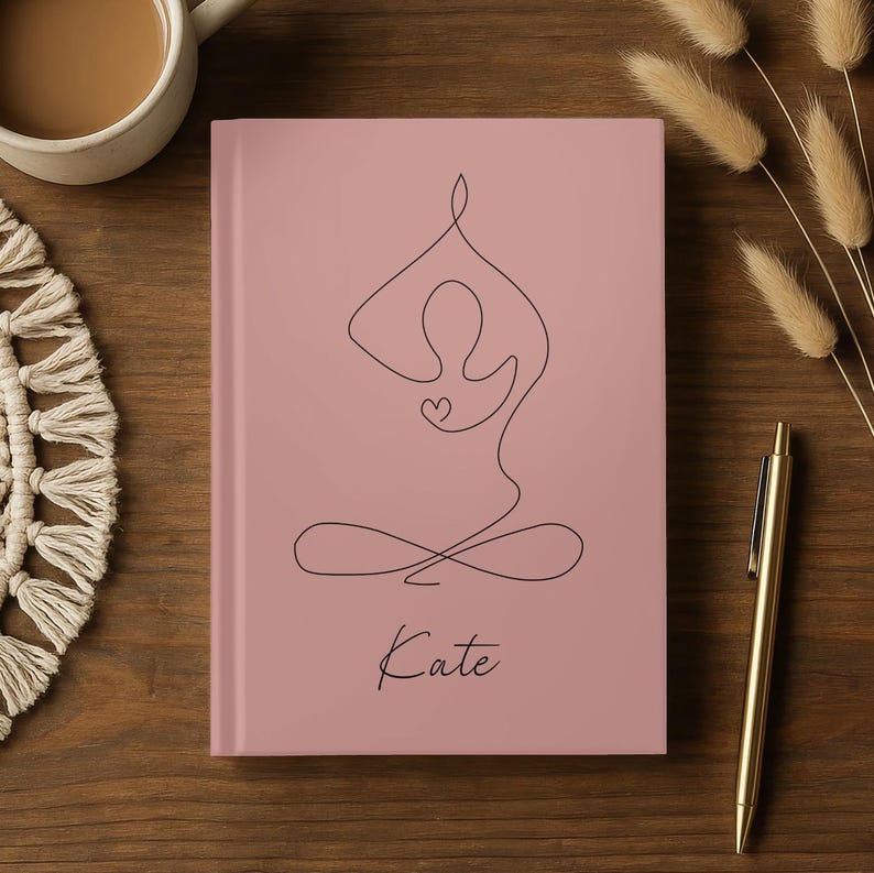 Personalized Yoga Journal Self Care Gift Yoga Instructor Gift Mindfulness Planner Custom Gift For Yoga Lover Yoga Planner Wellness Notebook image 4