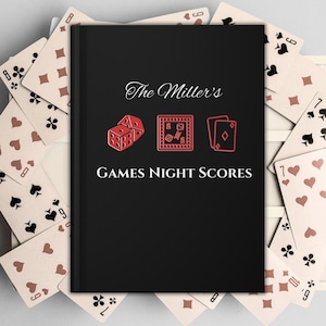 Personalized Family Game Night Score Book Custom Name Game Night Gifts Card & Board Game Score Keeper Board Game Lover Game Night Gift