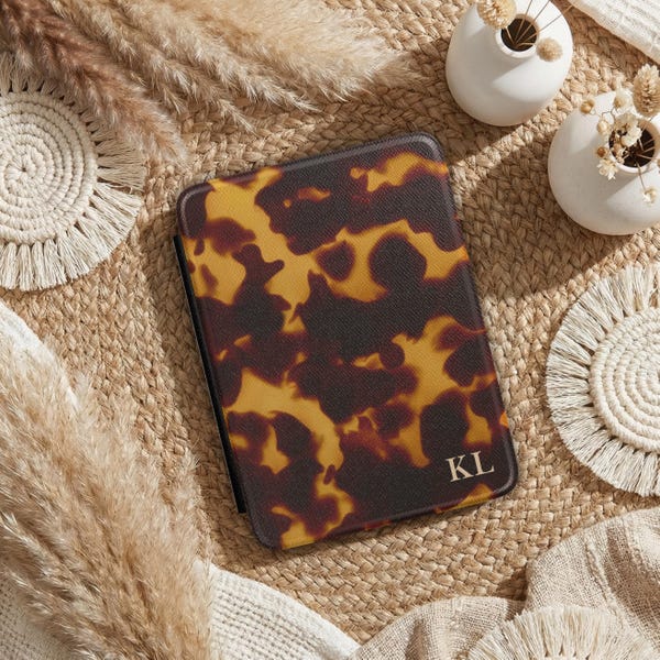 Personalized Tortoise Shell Kindle Case, Tortoise Print Kindle Case, Custom Kindle Case Gift, Protective Kindle Case, Book Lover Gift