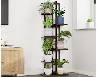 6 Tier 7 Potted Bamboo Plant Stand | Indoor Plant Stand | Modern Plant Stand | Multi Plant Stand | Flower Stand | Corner Plant Stand