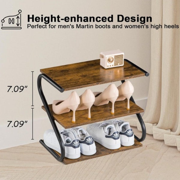 3 TIer Z Shape Shape Rustic Shoe Rack | Shoe Organizer | Shoe Storage | Plant Stand | EntryWay Shoe Rack | Bathroom Organizer