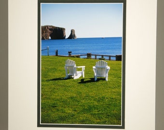 Adirondack Chairs and sea view.