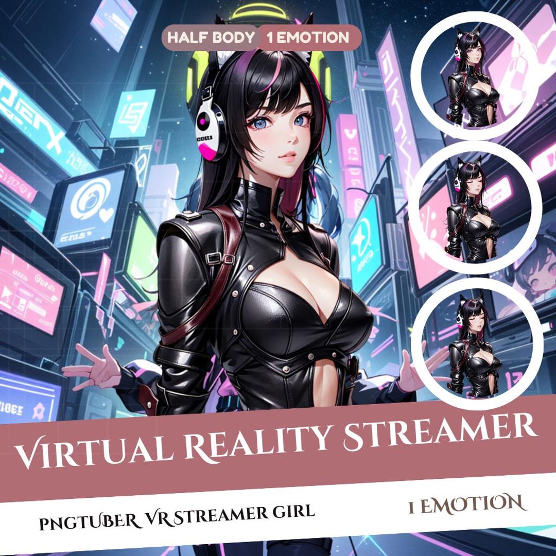 VR Streamer Girl Pngtuber Model: Reactive Premade Avatar (instant ...