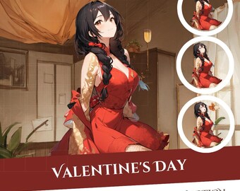 Valentines Girl PNGTuber Model: 1 Emotion (Instant Download)