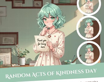 Random Acts of Kindness Girl PNGTuber Model: 1 Emotion (Instant Download)