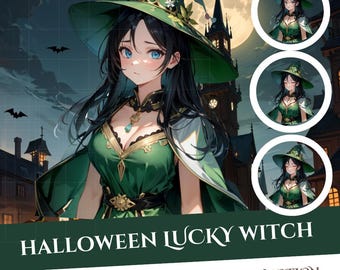 Halloween Lucky Witch Girl PNGTuber Model (Veadotube File)
