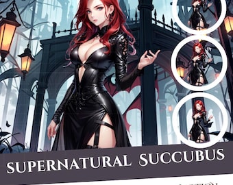 Succubus Girl PNGTuber Model: Dark Seductive Veadotube Avatar (Instant Download)