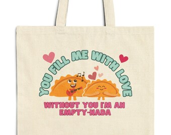 Mon amour Empanada Canvas Tote Bag