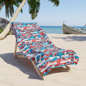 Patriotic Babe Towel, Towel, Beach Towel, Pool Towel, Swim Towel, Spring Break, USA Flag Towel, American Flag Towel, Patriotic Towel