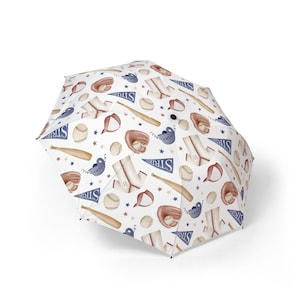 Home Run Semi-Automatic Foldable Umbrella, Stylish Umbrella, Custom Umbrella, Compact Umbrella, Travel Umbrella, Foldable Umbrella