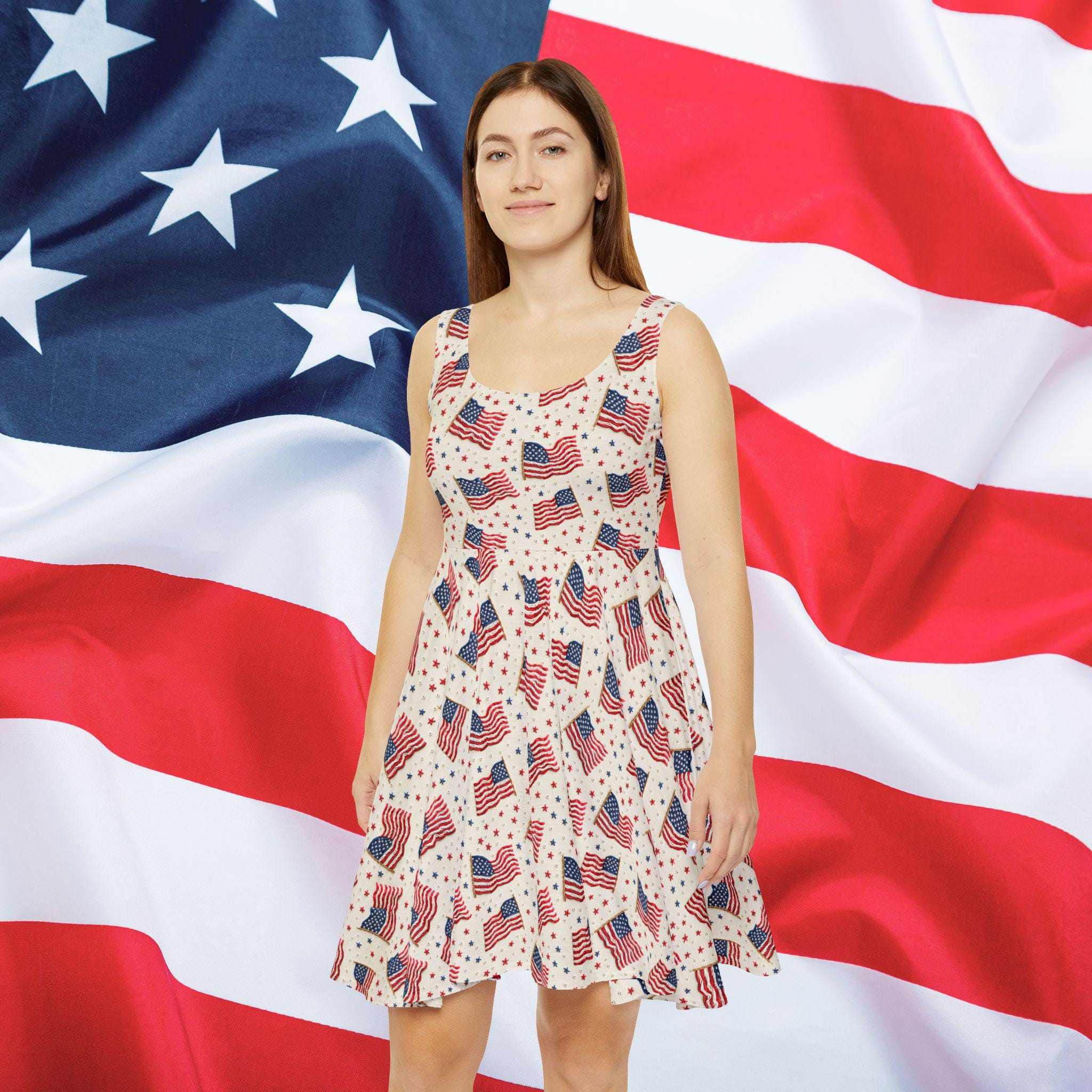 Flag of Freedom Skater Dress, USA Dress, USA Flag Dress, Patriotic