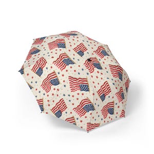 Flag of Freedom Semi-Automatic Foldable Umbrella, Stylish Umbrella, Custom Umbrella, Compact Umbrella, Travel Umbrella, Foldable Umbrella
