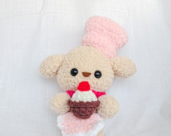 Baker puppy crochet plushie