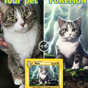 Carte Pokémon personnalisée pour animal de compagnie | Carte numérique personnalisée pour dresseur d'animaux de compagnie | Cadeau mignon et amusant pour les amoureux des animaux