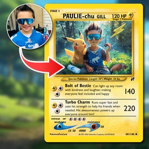 Custom Pokemon gift | Custom POKEMON |Character Card | Pokemon Portrait | Gifts for Birthday | Gifts for Christmas | Pokemon Gift | Poke