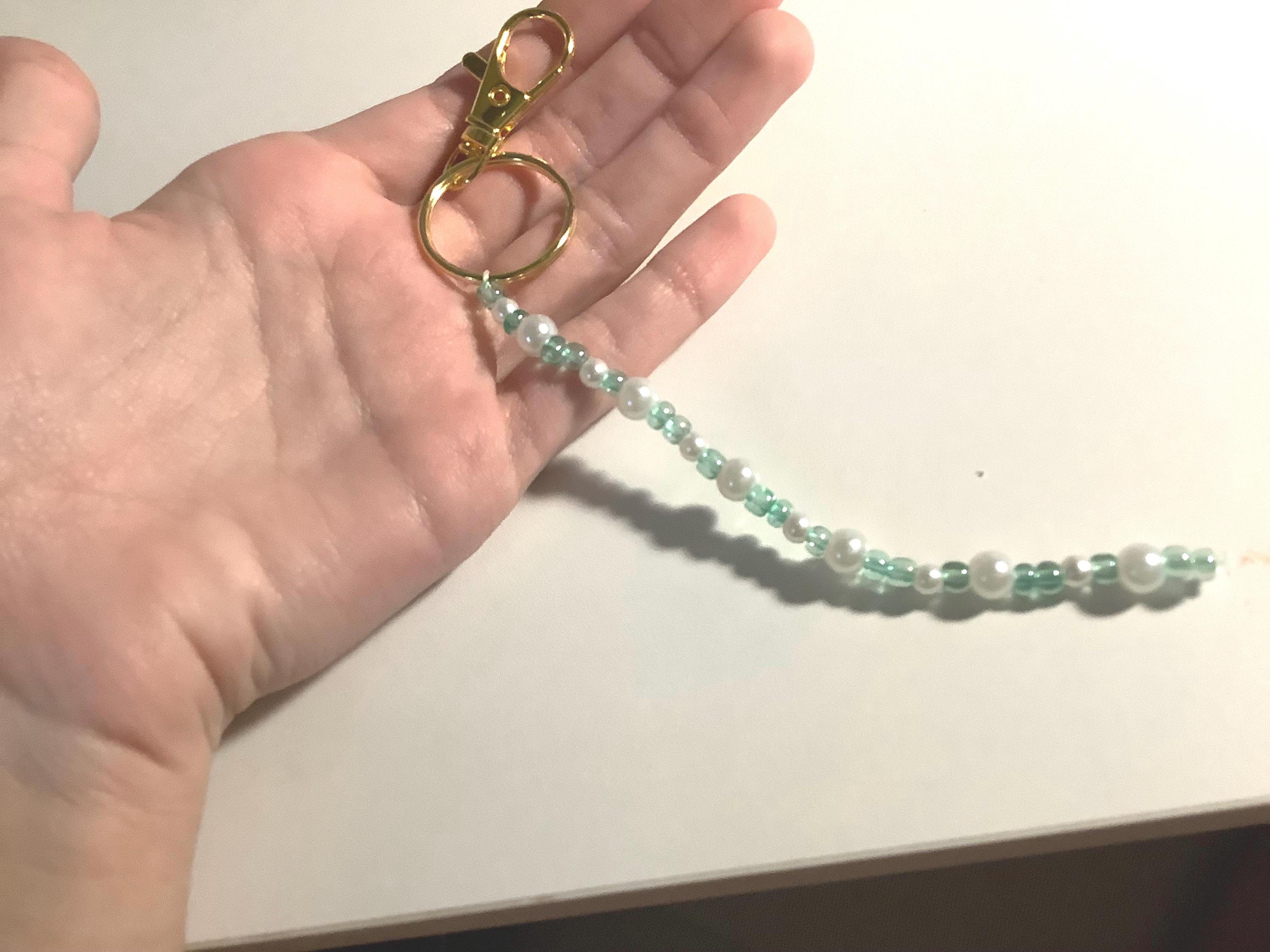 Teal Clear keychain