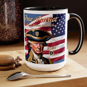 Donald Trump- True Patriot -Two-Tone Coffee Mugs, 15oz