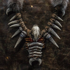 Bird Skull Necklace | Bone Fang Jewelry | Shaman Costume Accessory | Fantasy Larp Product | Horror Lover Gift