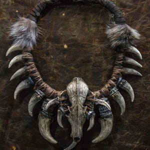 Skull Foxes Neck Jewelry for LARP | Cinema and Halloween | Handmade Bone Pendant | Fantasy Costume Accessory