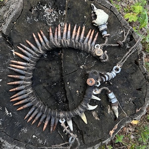 Handmade Stalker Gear | Apocalypse Ammo Strap | Post-Apocalyptic Belt Accent | Bullet Bandolier Accessory