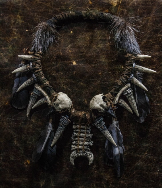 Tribal Bird Skull Necklace