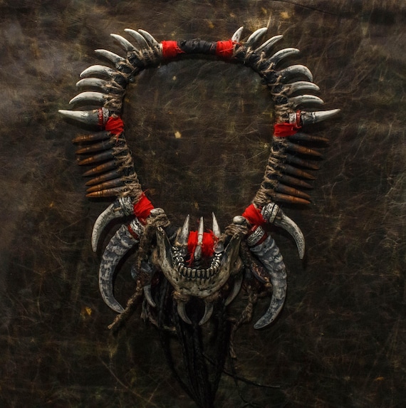 Neck Jewelry with Bones and Fangs
