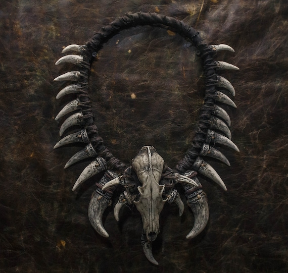 Tribal Fox Skull Necklace for LARP