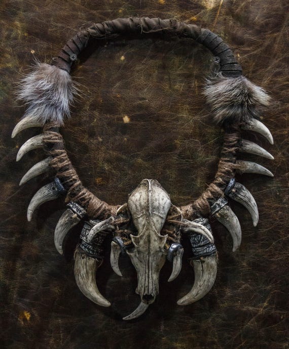 Skull Foxes Neck Jewelry for LARP