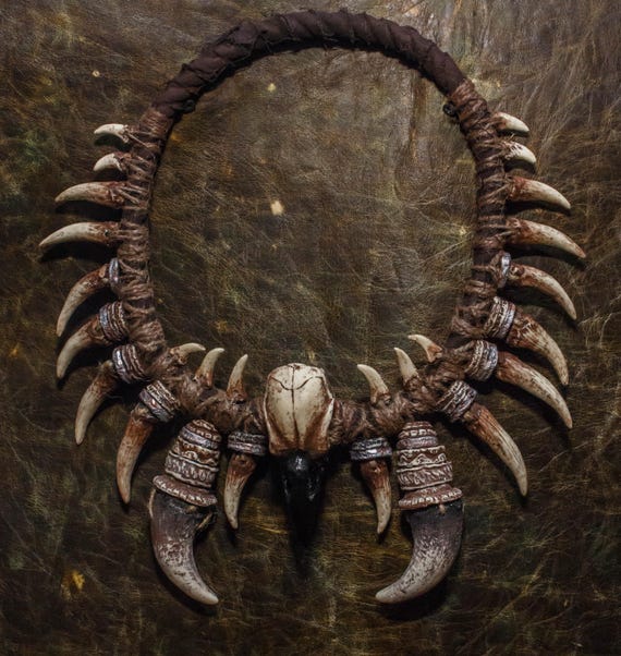 Shaman Costume Bone and Tusk Necklace