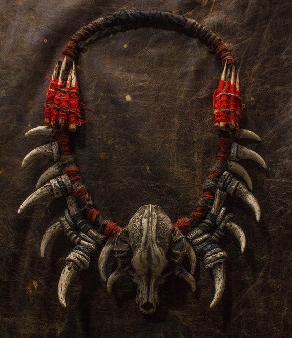 Dog skull necklace for LARP and fantasy festivals