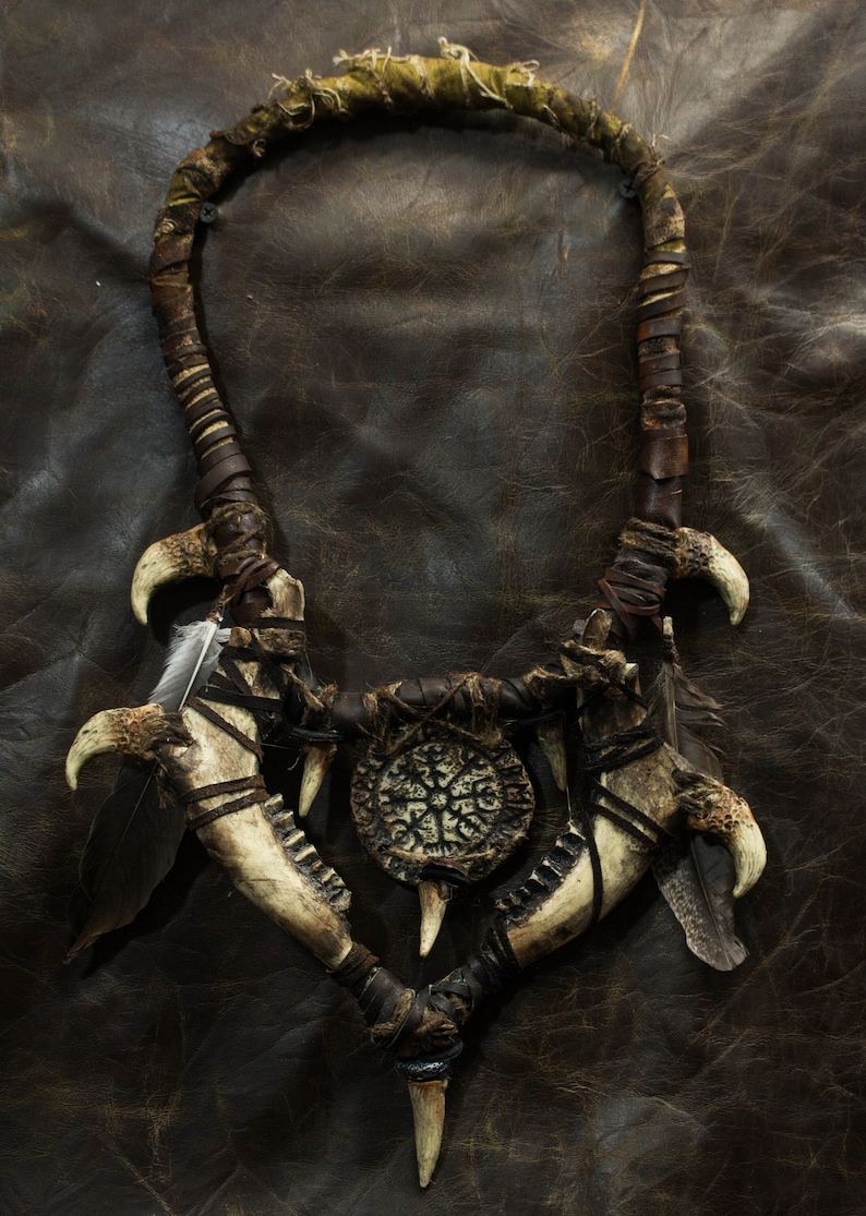 Medieval Jewelry Barbarian Accessory Bone Jewelry Craft Necklace