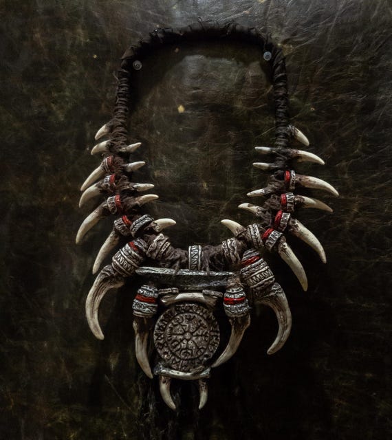 Large Rune Agishjalm Shaman Necklace