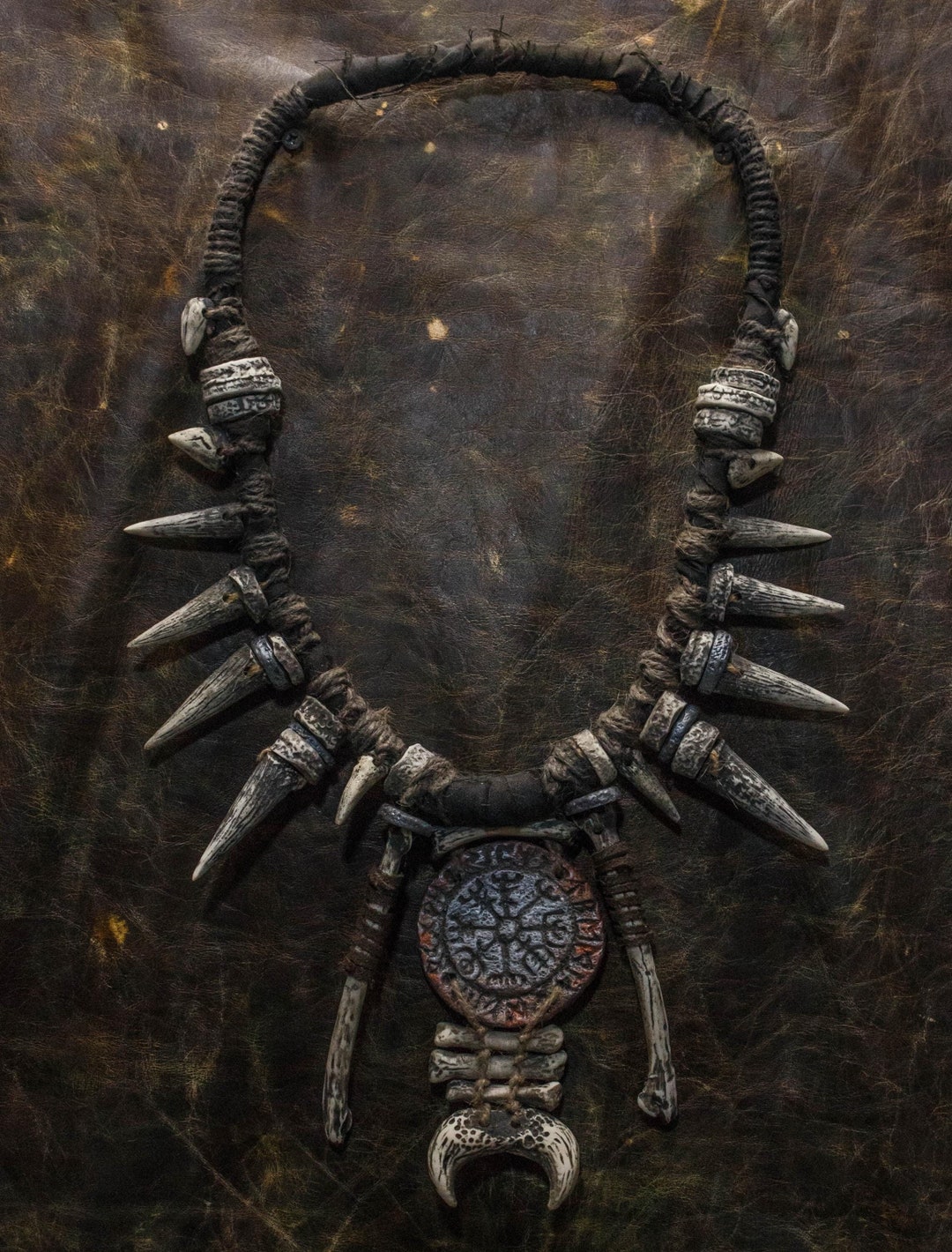 Tribal Ritual Binding Posts Tribal Neck Jewelry for Larp | Gift for Horror Lover | Bohemian Style ...