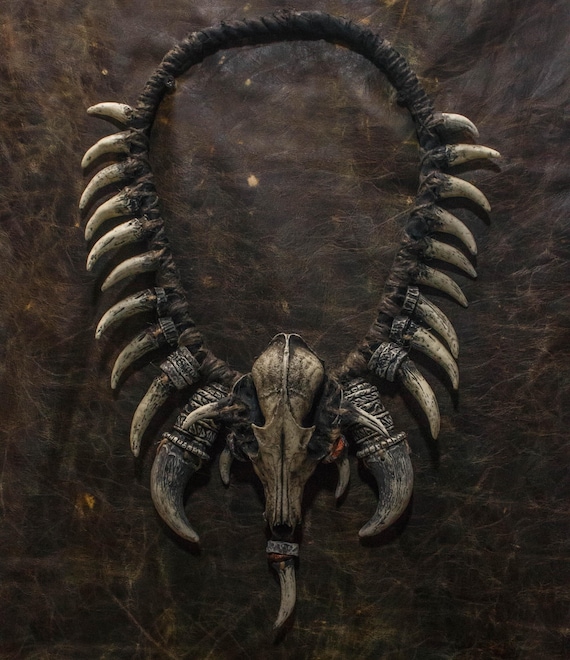 Fox Skull & Bone Necklace for LARP Adventures