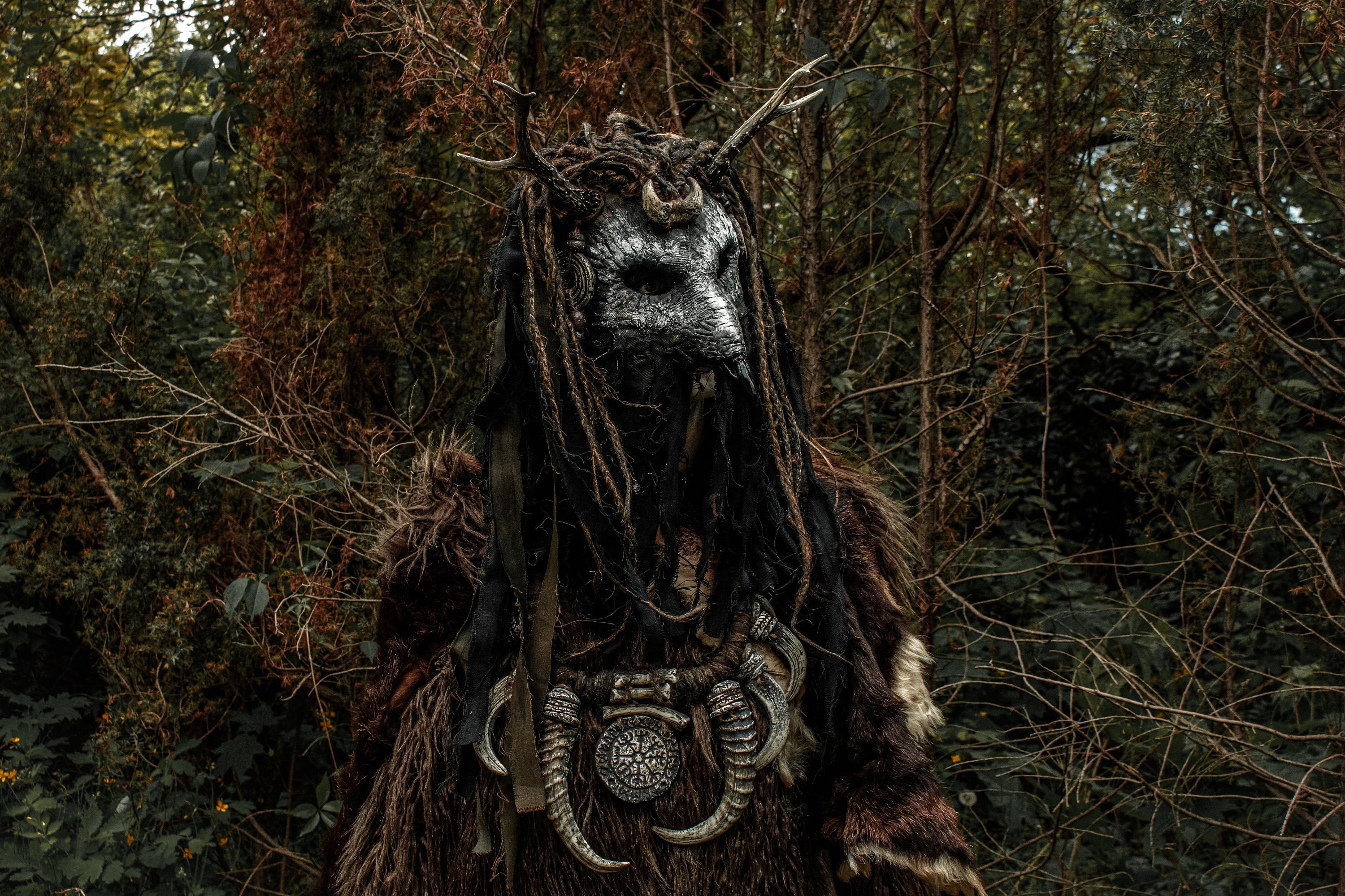Horned Halloween Mask | Shaman Costume Owl Skull | Tribal Accessories | Horror Lover Gift | LARP Pro