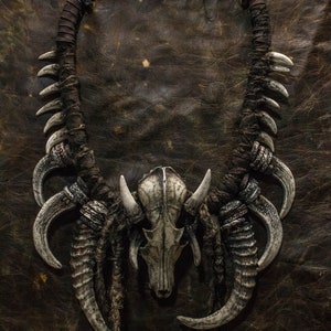 LARP Crafted Fantasy | Post-Apocalyptic Shaman's Handmade Neck Jewelry | Skull Foxes | Goat Horns | Bones