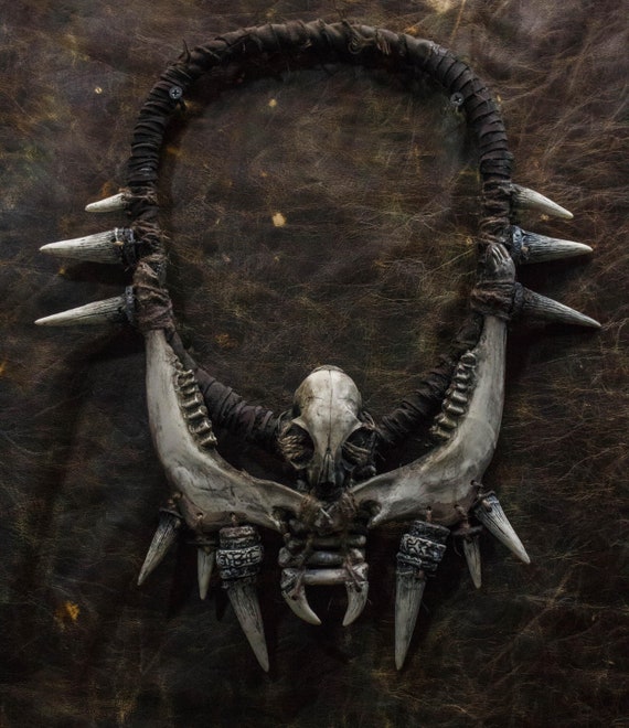 Handcrafted Bone Jaw Necklace