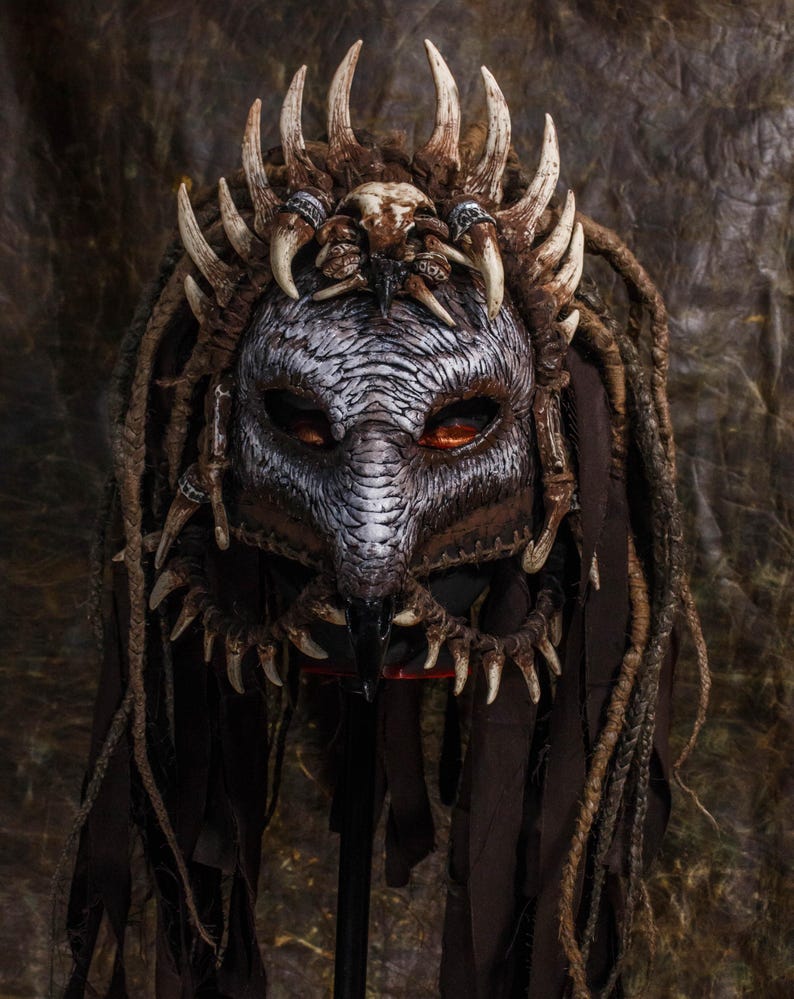 Horror Owl Skull Mask | Pagan Ritual Wear | Shaman LARP Costume ...