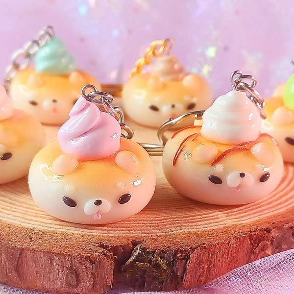 SHIBA Inu key ring, polymer clay figurine, miniature dog, colorful figurine, dessert cream,