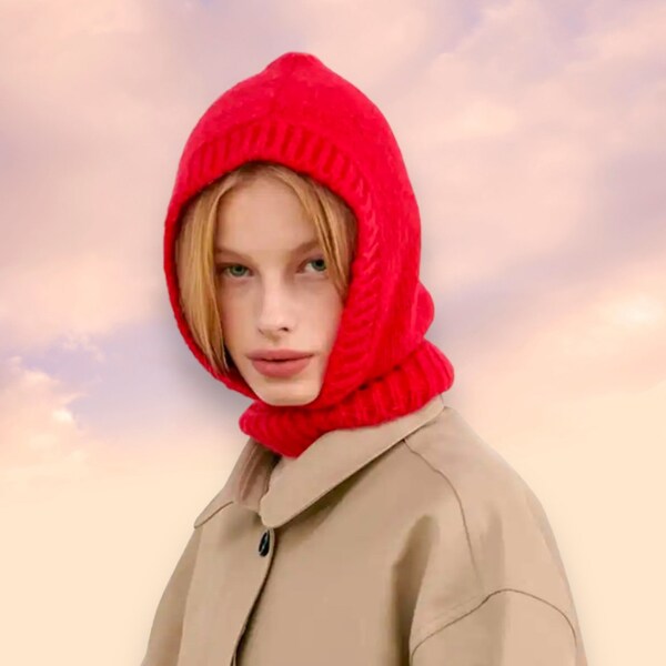 Jolie Cagoule en laine / Cagoule Femme / Cagoule bonnet Chaud / Chapeau pour l'hiver/ Chapeau bonnet Hiver/ Chapeau chaud extérieur crochet