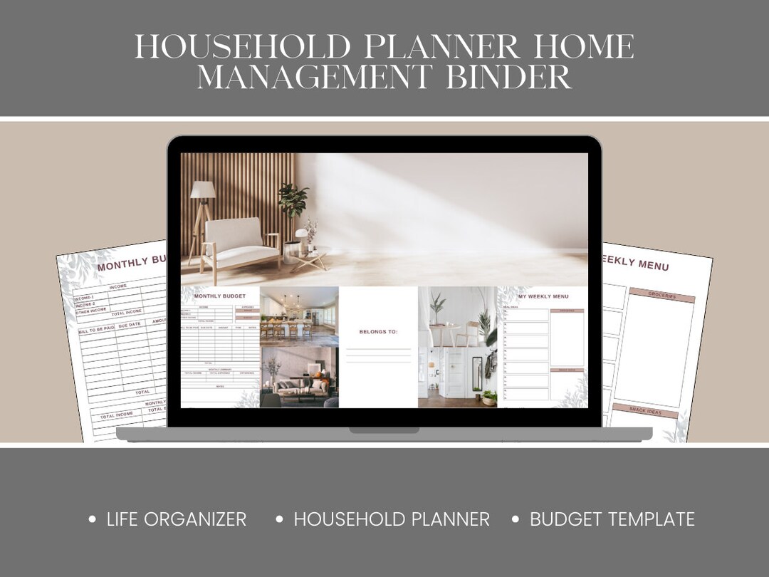 Household Planner Home Management Binder Household Budget Template Life ...