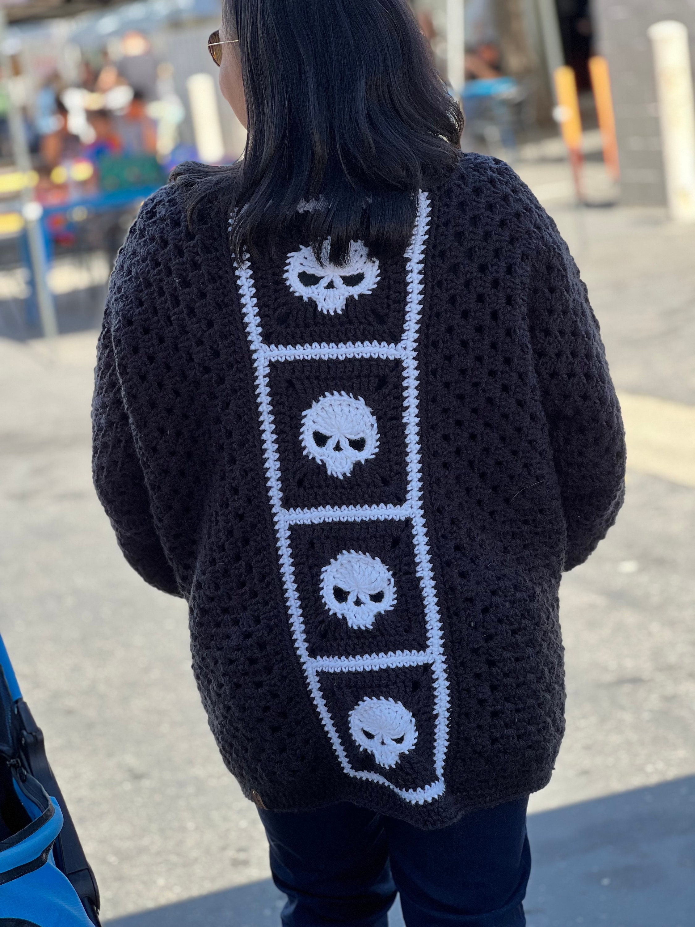 Skull Cardigan - Etsy Skull Cardigan - Etsy