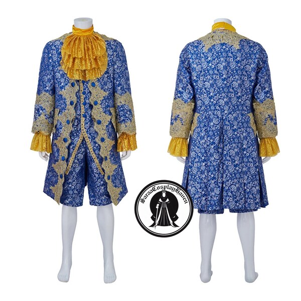 Rococo Style Prince Costume, Baroque Era Royal Suit, 18th Century Nobleman Costume, Historical Rococo Costume for Men, Aristocrat Costume